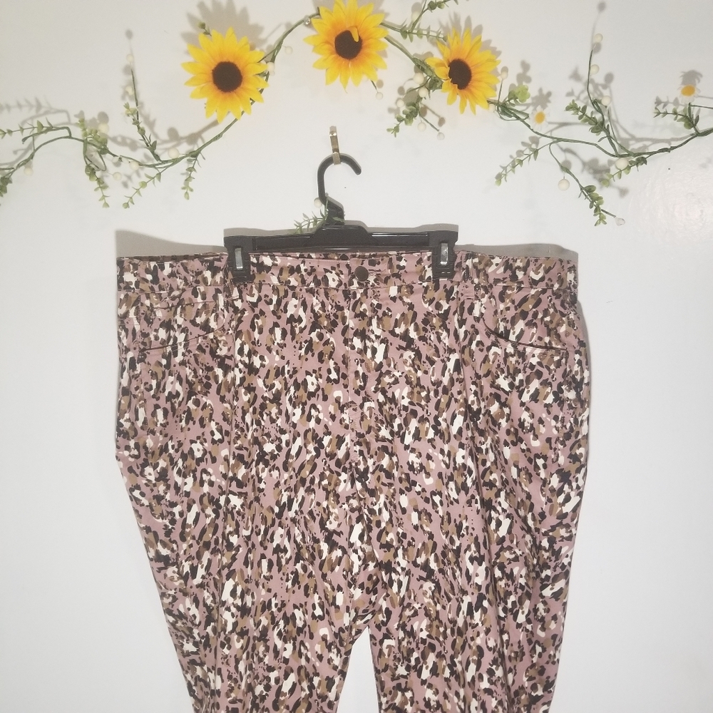 Lane Bryant Blush and tan Leopard skinny jeans